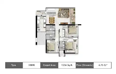 3 BHK 1256