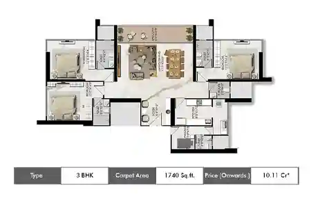 3 BHK 1740